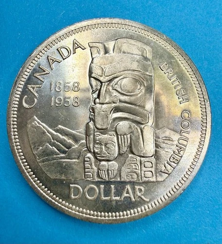 1958 Canada Silver Dollar Death Dollar Brilliant Uncirculated