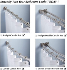 Shower Curtain Hooks Rings, Rust-Resistant for Bathroom Shower Rods Shower Ho...