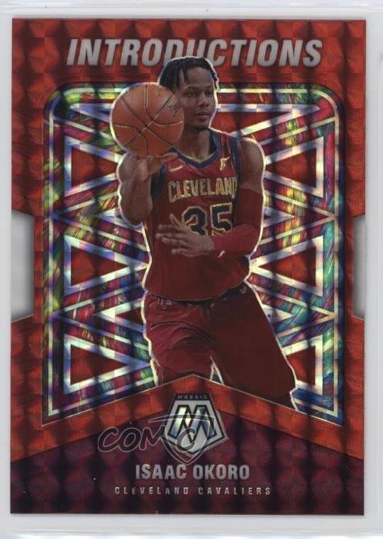 2020-21 Panini Mosaic Introductions Red Prizm Isaac Okoro #3 Rookie RC 1mv2