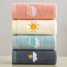 RUIBOLU Hand Towels for Bathroom Set 4 Piece, 100Percent Cotton Bath Towel , Fac
