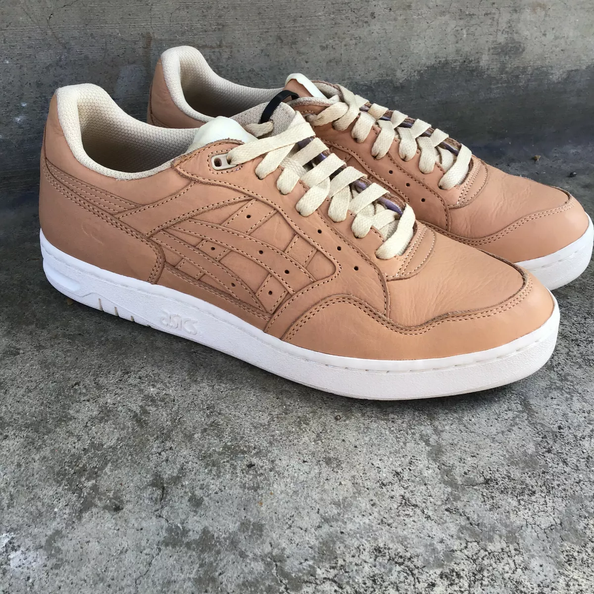 Asics Gel Circuit Sz 9 Beige Leather Men Lace Up Trainers 1193A091