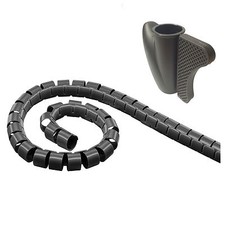 Mediarange Kabelb&uuml;ndel schwarz 20 mm 2,5 m Kabel Schlauch Kabel Spirale Kanal