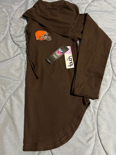 CLEVELAND BROWNS "TOUCH" BY ALYSSA MILANO NWT Brown Womens Sweater Size L - Picture 4 of 6
