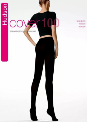Hudson Cover 100 Blickdichte Strumpfhose Opaque Größe 40-42 Farbe Blue -Shadow