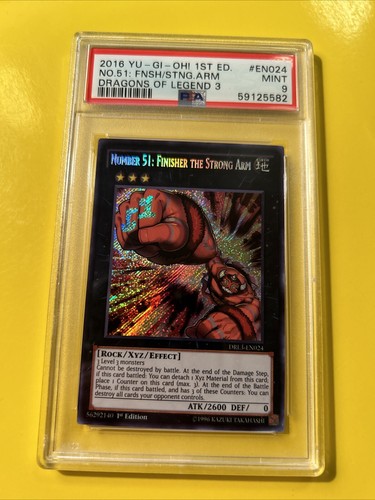 YuGiOh NO. 51: FINISHER THE STRONG ARM #DRL3-EN024🔥PSA 9 MT🔥1st ED-SECRET RARE - Picture 4 of 12