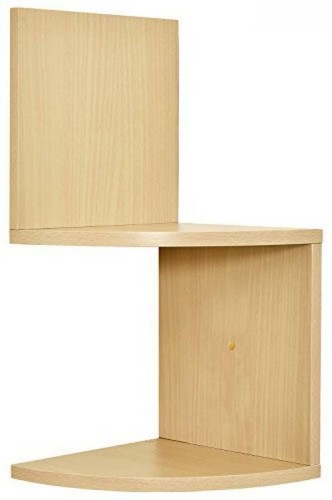 Greenco Modern Design 2 Tier Corner Floating Shelves, Natural Finish - 第 2/5 張圖片