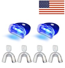 2 NEW LED Blue Plasma Handsfree Teeth Whitening Light WITH 4 THERMOFORMING TRAYS