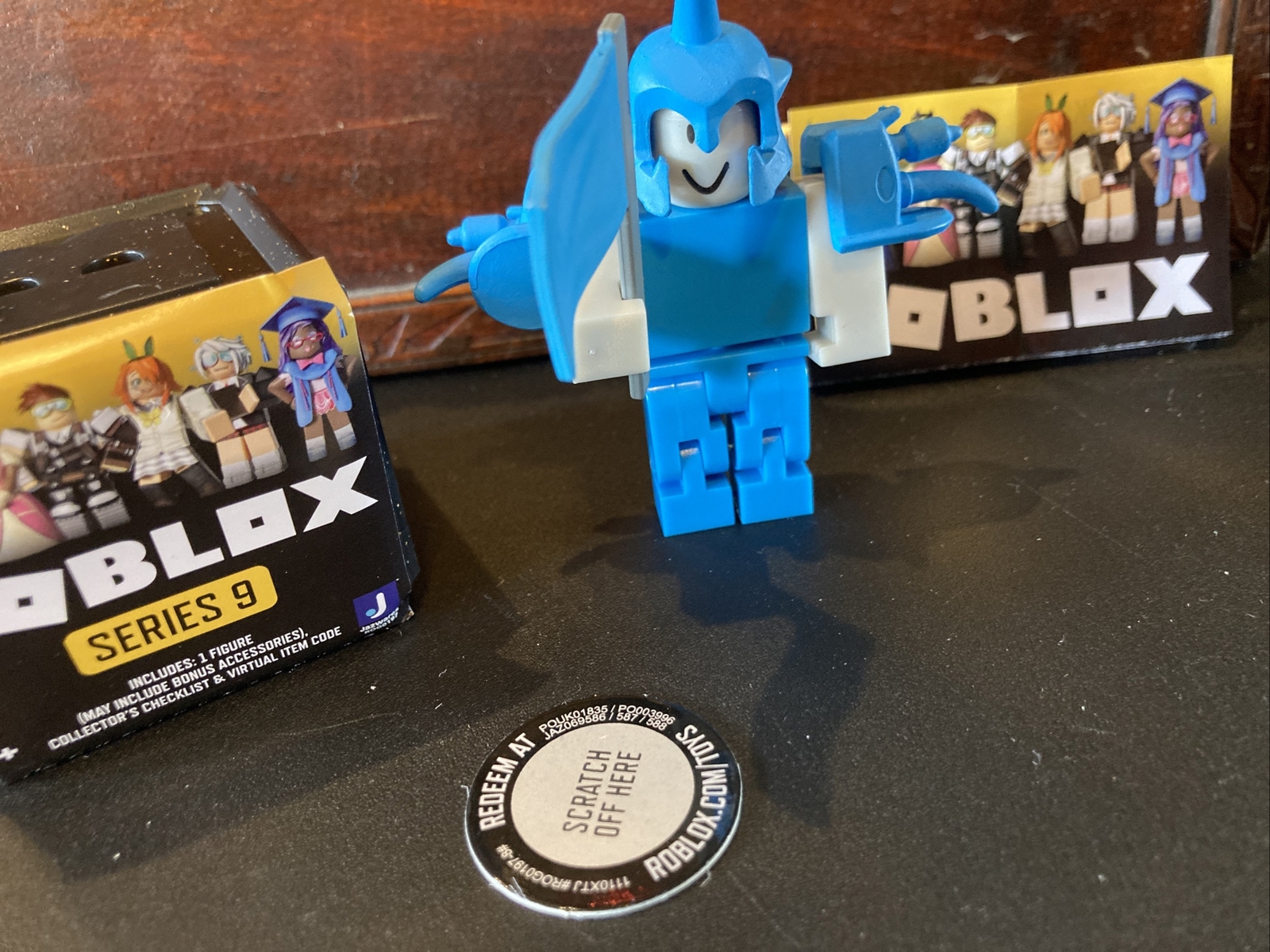 Roblox Celebrity Series 7 HEROES OF ROBLOXIA: BLUE BASHER CAP Figure w/BELT  Code