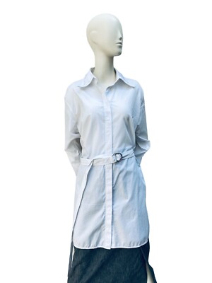 open lace back dress Helmut Lang // Brown Asymmetrical Shirt Dress  VSP Consignment