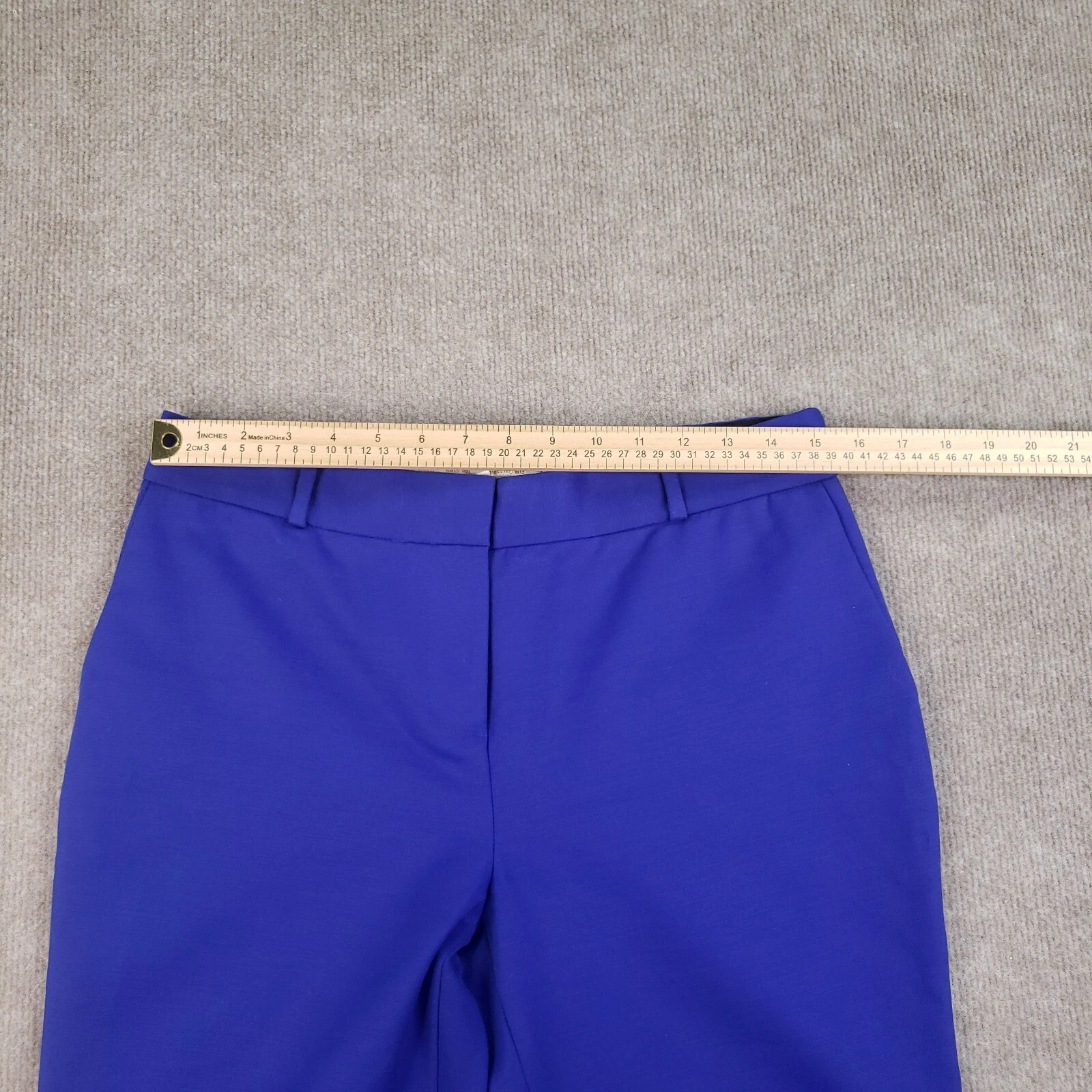 Kate Spade Vestito Pantalone Donna Taglia 8 Blu Live Colorato Gamba Dritta Elasticizzato