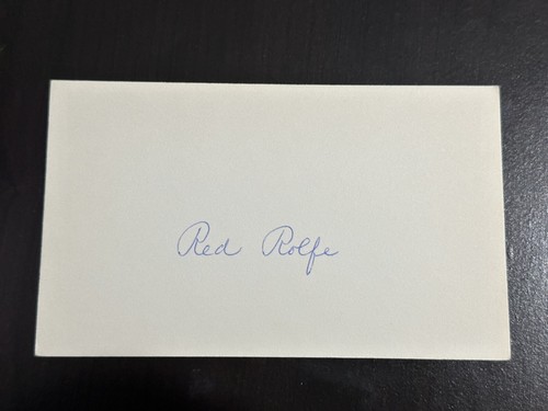 Red Rolfe Signed Index Card 3x5 New York Yankees Detroit Tigers