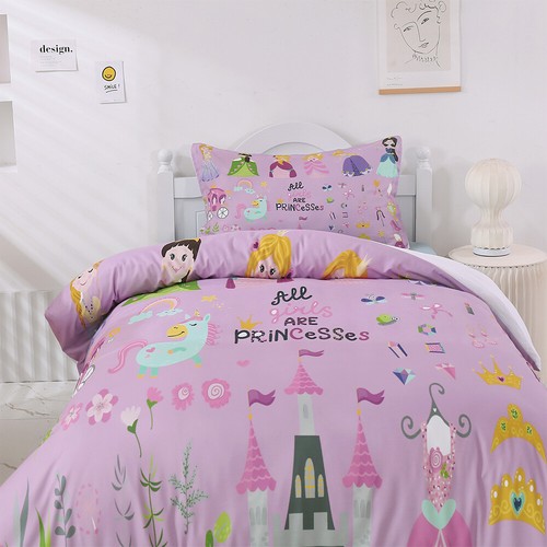 Set copripiumino trapuntato bambino modello 3D principessa unior set lenzuola - Foto 3 di 9