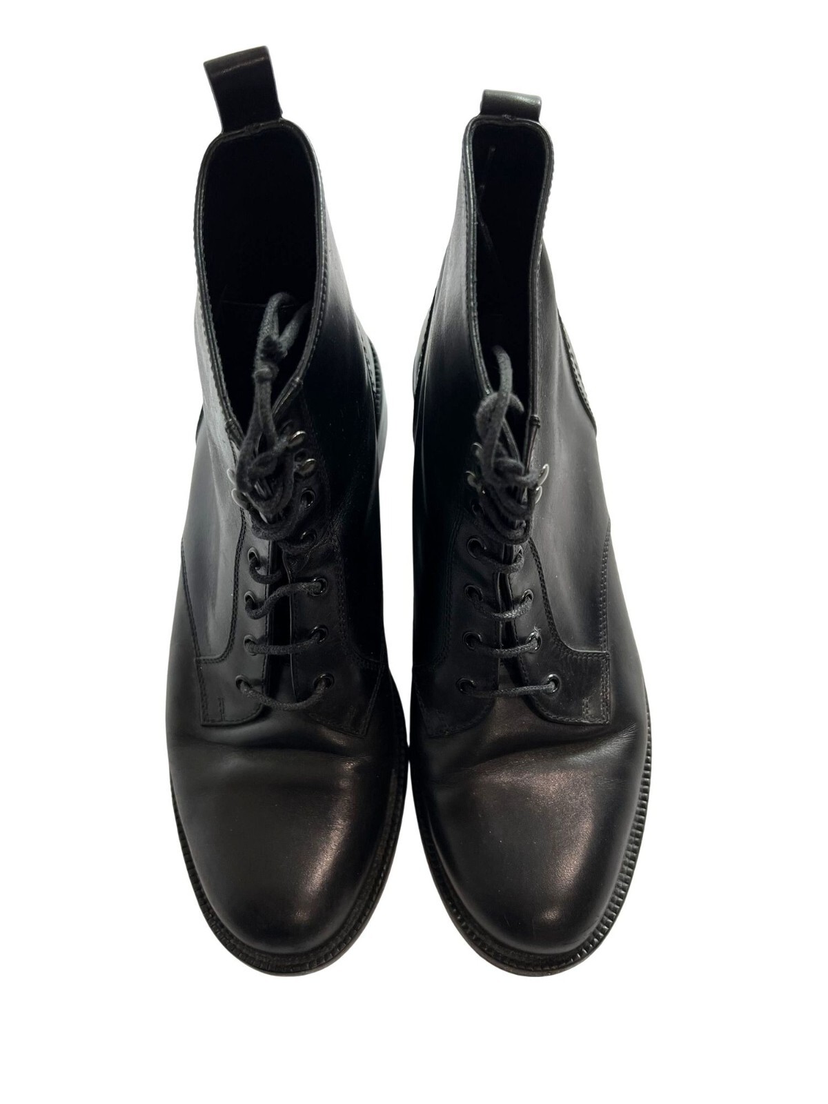 Stivali Patti Saint Laurent stringati neri