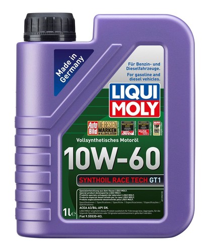 LIQUI MOLY Synthoil Race Tech GT1 10W-60 1L fits Renault 5 122 1.0 (1222, 1392) - Picture 2 of 2