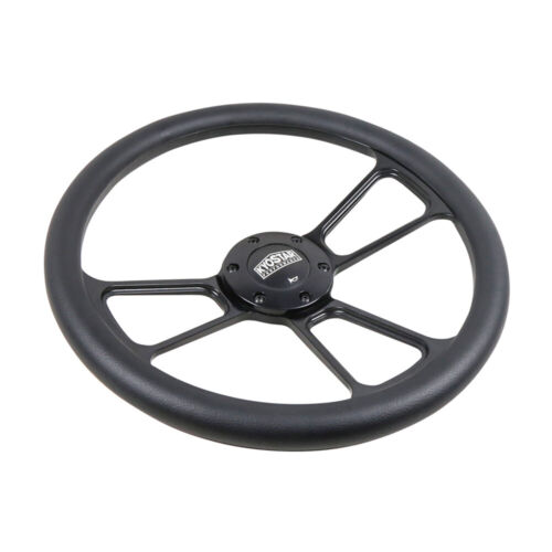 NUOVO 14" Volante Billet Vero Legno Mogano/Pelle Nera Mezzo Rivetto Avvolgente - Foto 77 di 125