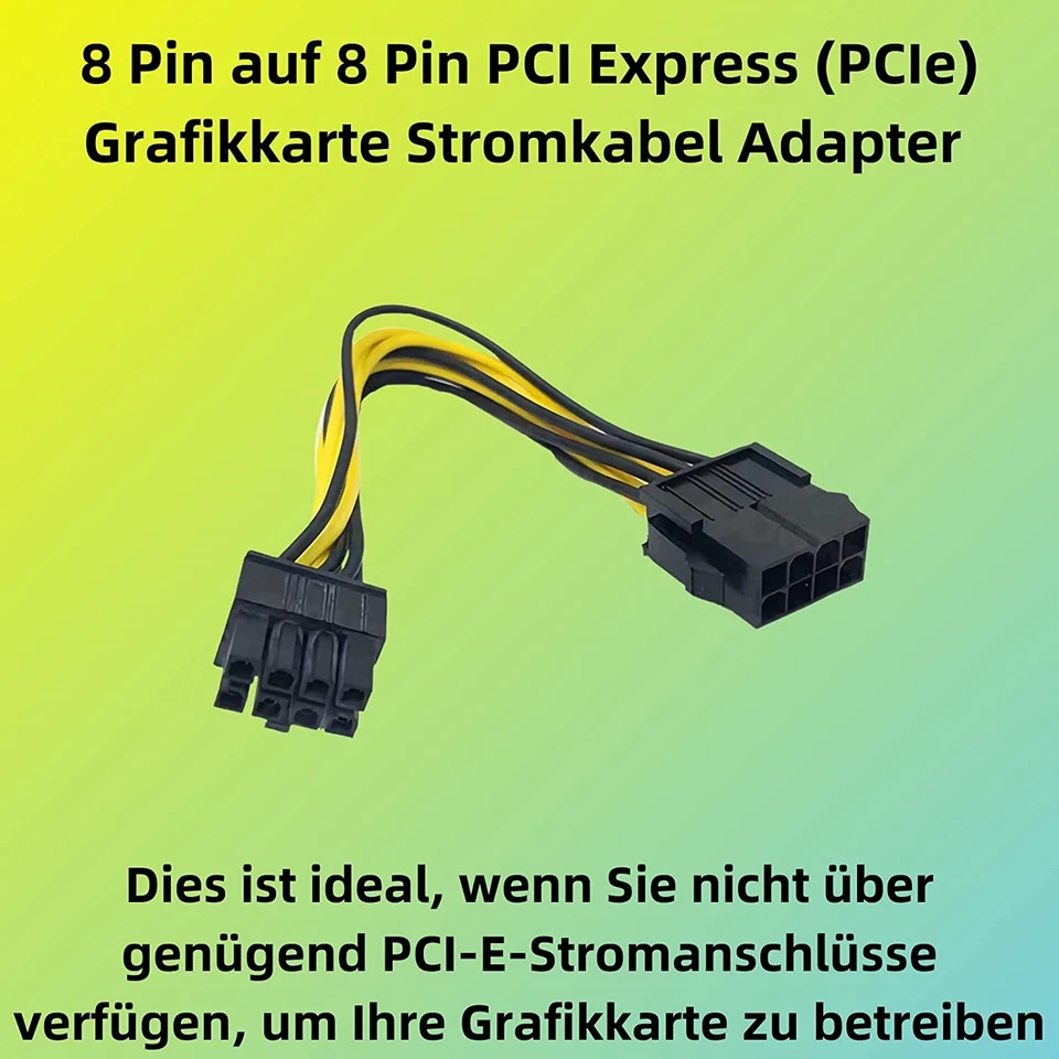 F12 8 polig auf 8 polig PCIe Grafikkarte Stromkabel, 8 pin Pci Express Kabel - Bild 2 von 4