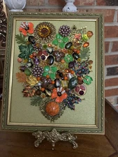 Vintage and Contemporary jewelry art framed