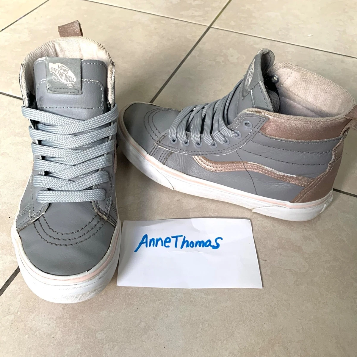 Grey rose gold vans sale