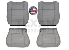 2001, 2002 Ford F-150 Lariat Crew Cab Leather Replacement Seat Cover Gray
