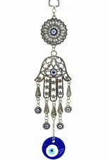 Turkish Blue Evil Eye Hamsa Hand Wall Hanging Amulet Blessing Gift CL3