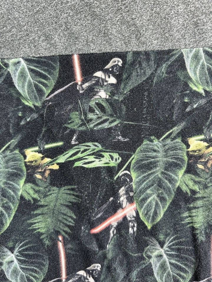 Camiseta Star Wars Hawaiian Aloha Para Hombres M Darth Vader Yoda Sable Ligero Hojas de Palma Foto 4 de 4