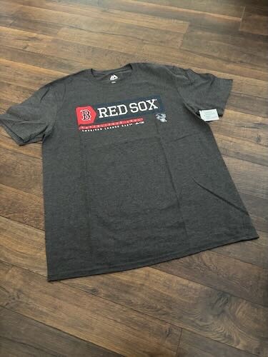 BOSTON RED SOX men's cotton blend t-shirt, LARGE, charcoal, New - Picture 1 of 1