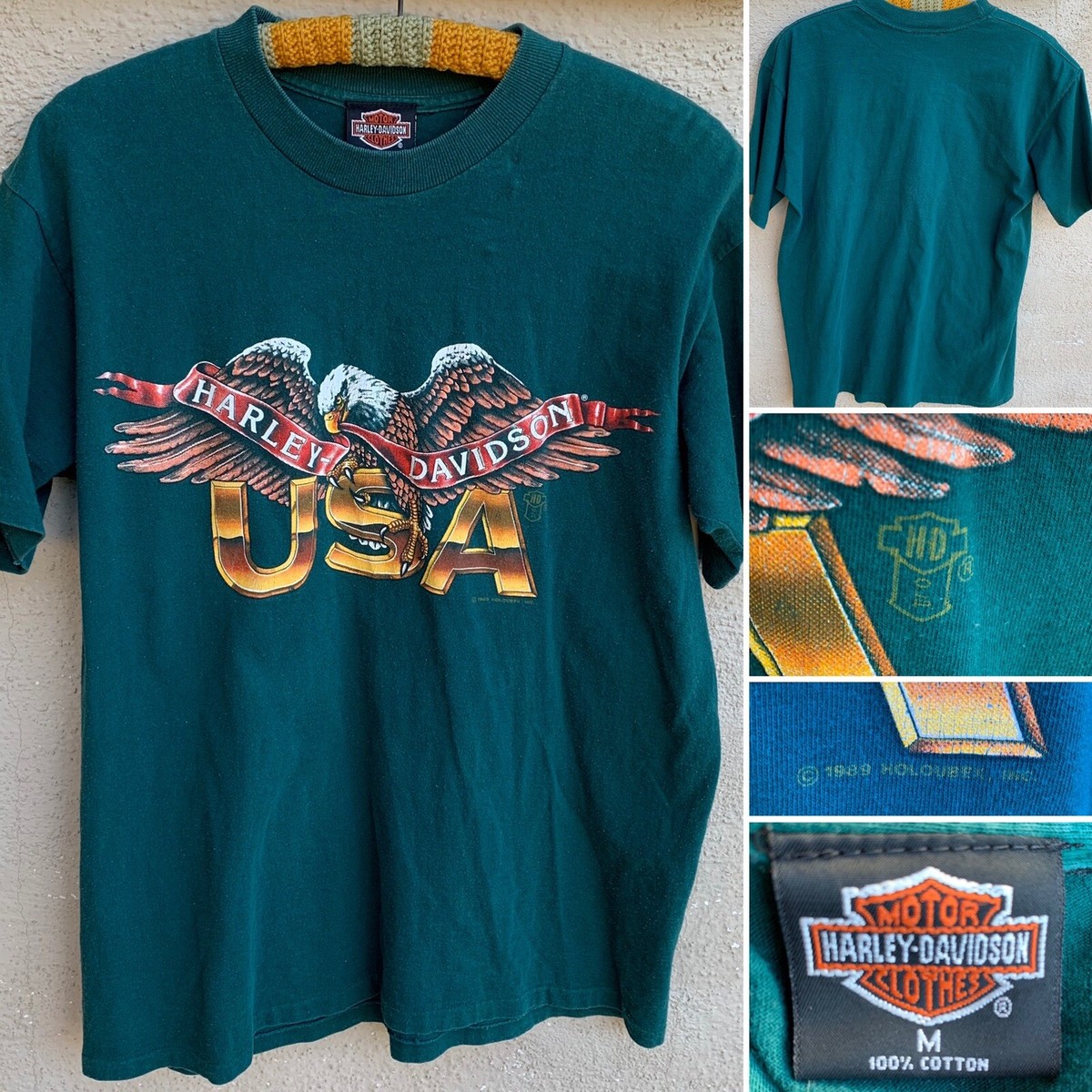 HARLEY DAVIDSON HOLOUBEK 90sTシャツ イーグル Vintage 1989 Harley Davidson USA Eagle T-Shirt Holoubek Single