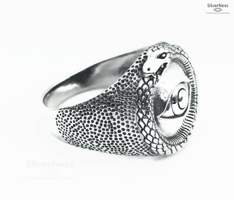 SilverNess Men's Jewellery Evil Eye Ring: 925 Sterling silver