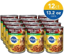 PEDIGREE CHOICE CUTS IN GRAVY Adult Canned Wet Dog Food, 13.2 oz. [Pack of 12]