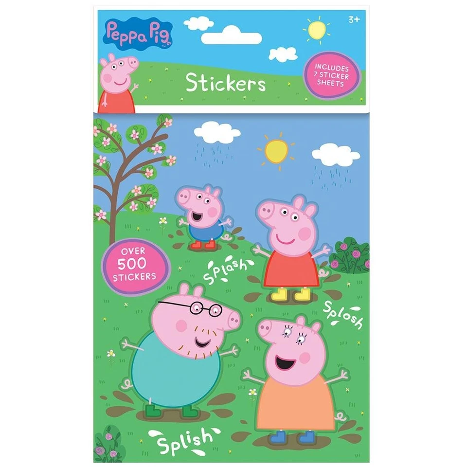 Over 500 Peppa Pig Kids Sticker Book Reusable Stickers Creative Fun Activity New
