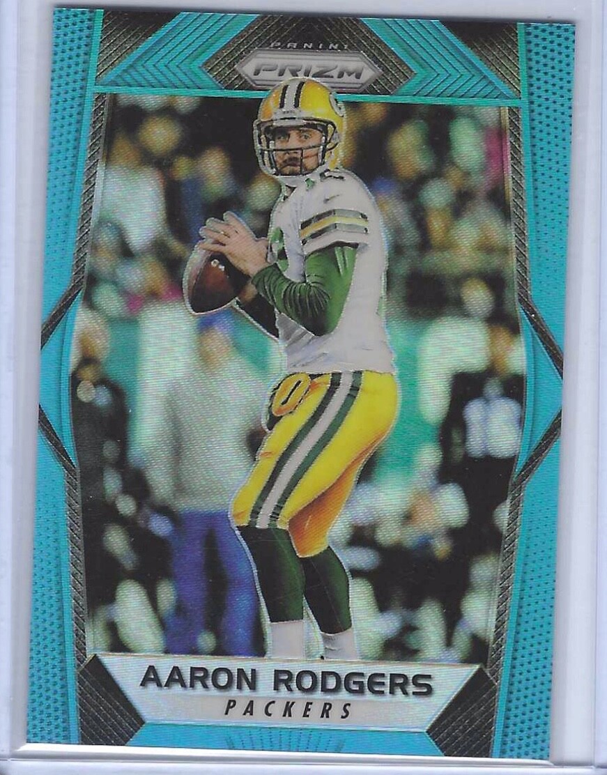 AARON RODGERS 2017 PANINI PRIZM LIGHT BLUE PRIZM #D 166/199