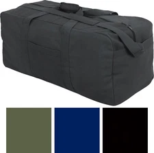 Jumbo Assault Cargo Bag Deluxe X-Large Carry Military Canvas Duffle with Strap
