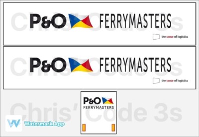 Code 3 selbstklebendes Vinyl Anhänger Aufkleber - P&O Ferrymasters - 1/50 1/76 1/148 1/64