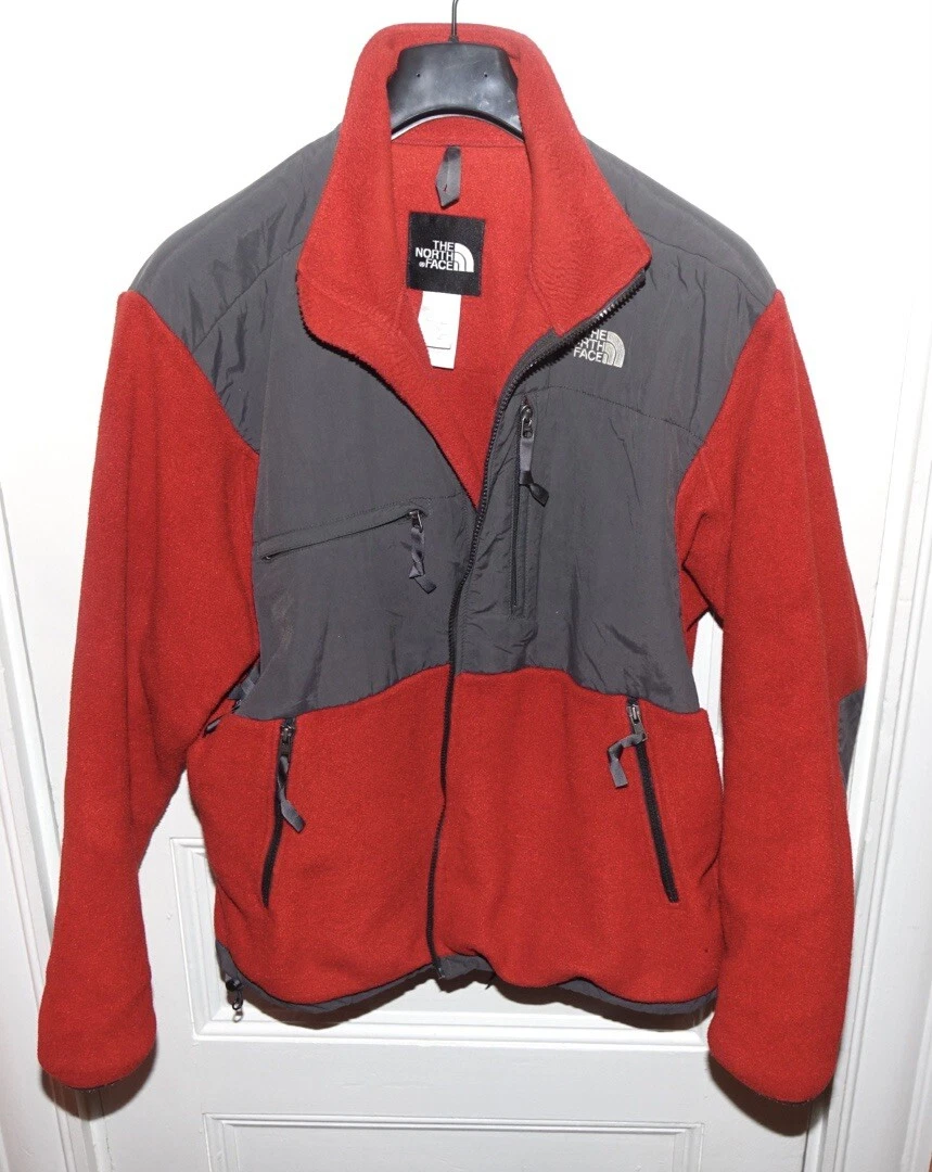 The North Face Denali Fleece Jacket Men’s Large Grey/Red Made In El Salvador