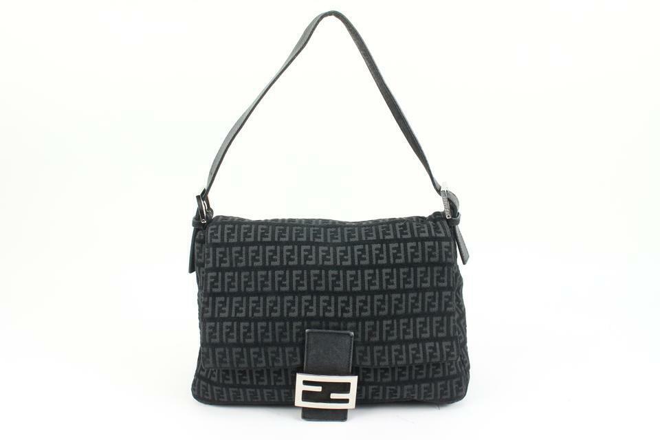 Fendi Black Monogram FF Zucchino Mama Baguette Shoulder bag Fendi Black Monogram FF Zucchino Mama Baguette Shoulder bag