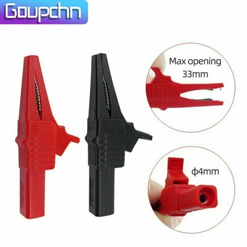 Heavy Duty Alligator Clip Large Insulated Safety Crocodile Clamp 4mm Banana Jack - Picture 6 of 15