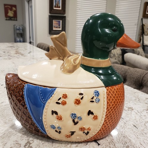 Vintage Mallard Duck Ceramic Cookie Snack Jar Made In Japan Kitchen Collectible - Picture 4 of 12