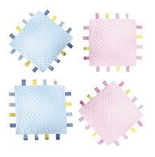 Popcorn Taggy Pink Blue Boy Girl Baby Toddler Blanket 35x35cm Colorful Soft Gift