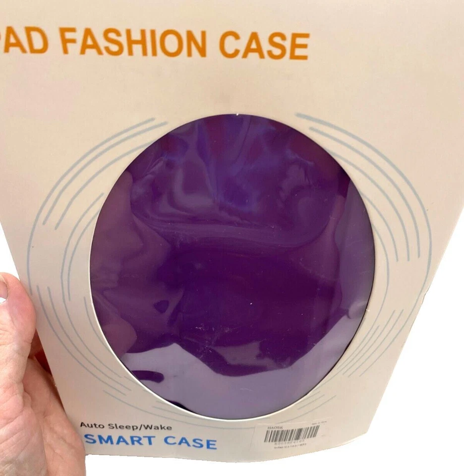 Funda Inteligente iPad 10.2-7-8-9-11 Púrpura Auto Sleep Wake NUEVA Sellada *Abolladura Foto 3 de 4