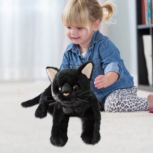 Cat Plush Doll Black Cat Stuffed Animal Doll Cute Cat Doll Birthday Gift - Picture 2 of 8