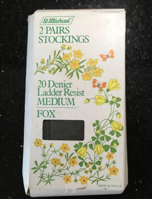 Vintage St. Michael zwei Paar Strümpfe. 20 Denier. Medium Fox