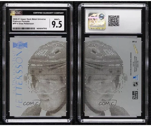 2020-21 Skybox Metal Universe Platinum Portraits Elias Pettersson CGC 9.5 Mint+