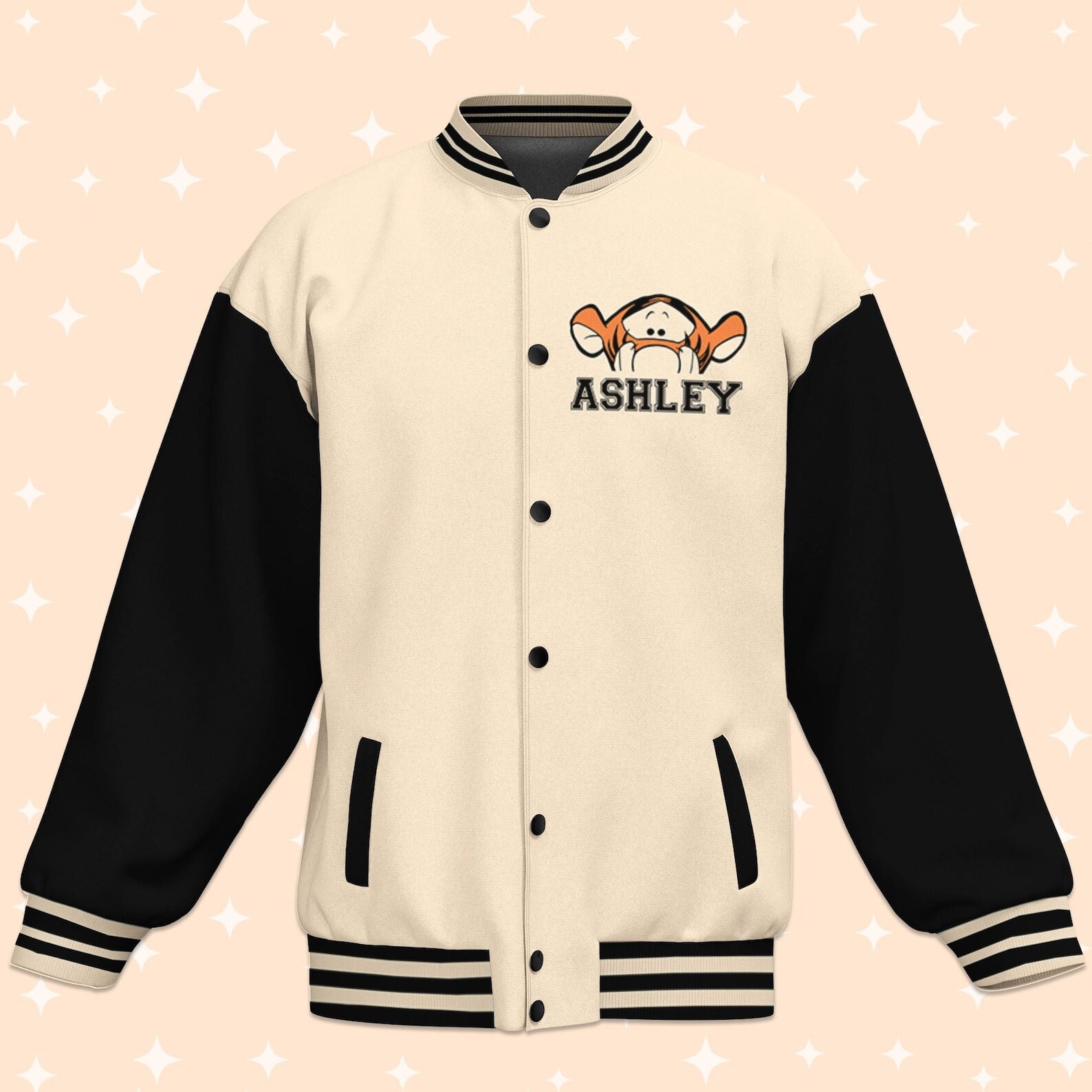 Personalized Winnie The Pooh Tigger Acre Wood Friend Baseball Jacket