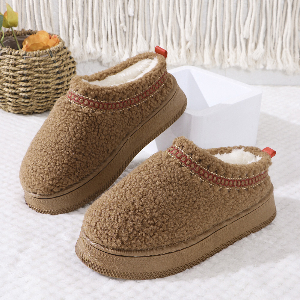 SAOLA Pantofole platform suola spessa calde comode scarpe pelose per donna invernali outdoor DE