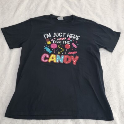 Port & Company I'm Just Here For The Candy Size Large Tshirt Halloween