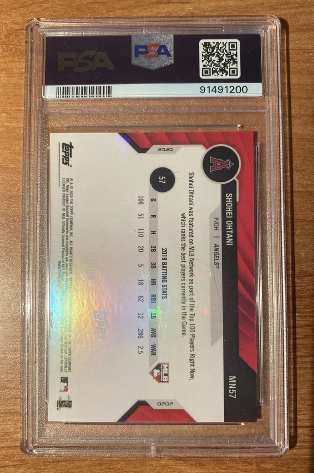 2020 SHOHEI OHTANI TOPPS NOW TOP 100 MLB NETWORK BLUE PARALLEL PSA 10!! 32/49 - Image 2 of 2