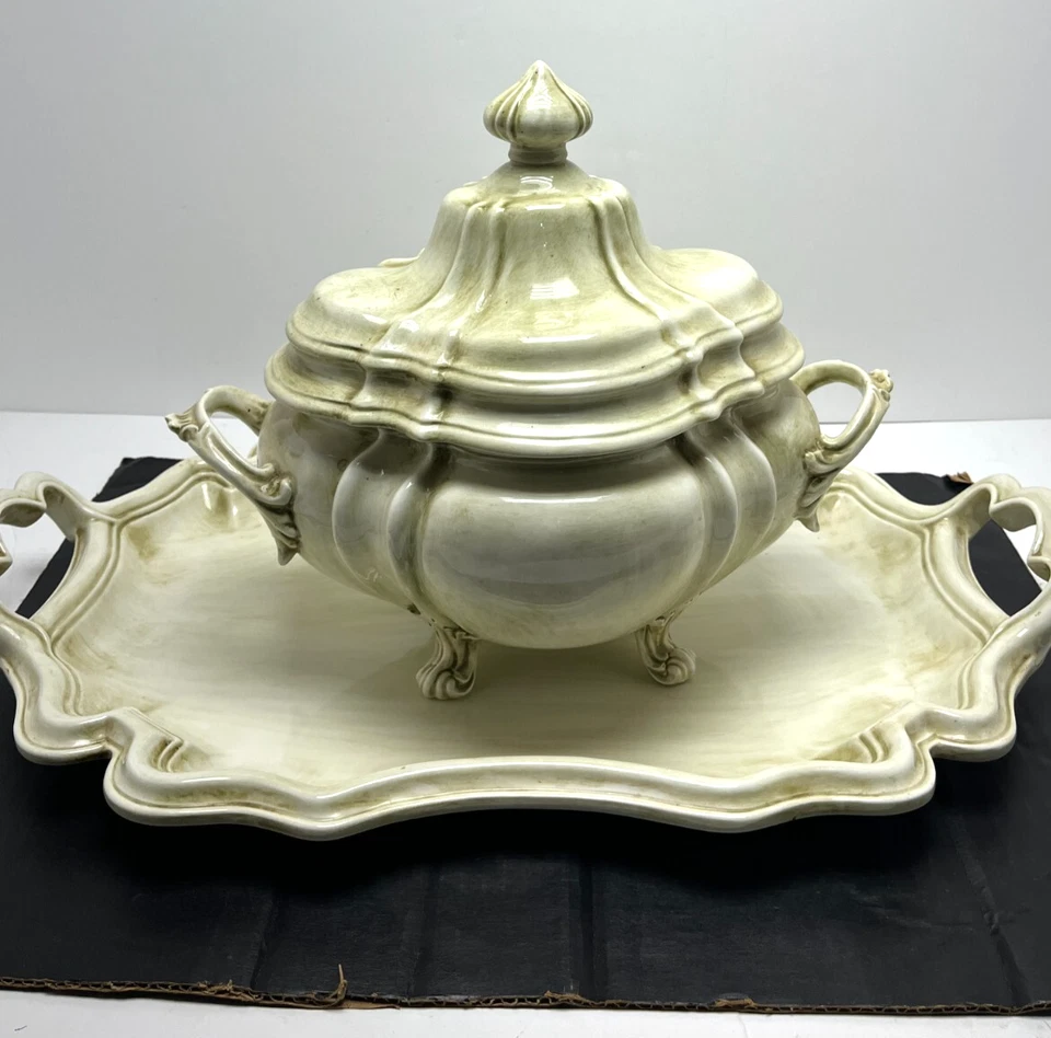 Bandeja para servir Arte Itálica con asas y puré de cerámica vintage Italia Foto 4 de 4