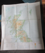ORIGINAL  WW2 OS RAF LINEN BACKED MAP GT BRITAIN NORTHERN ENGLAND & SCOTLAND