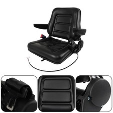 Forklift Seat Fold Down Tractor Seat Adjustable Back  Seatbelt Switch Universal