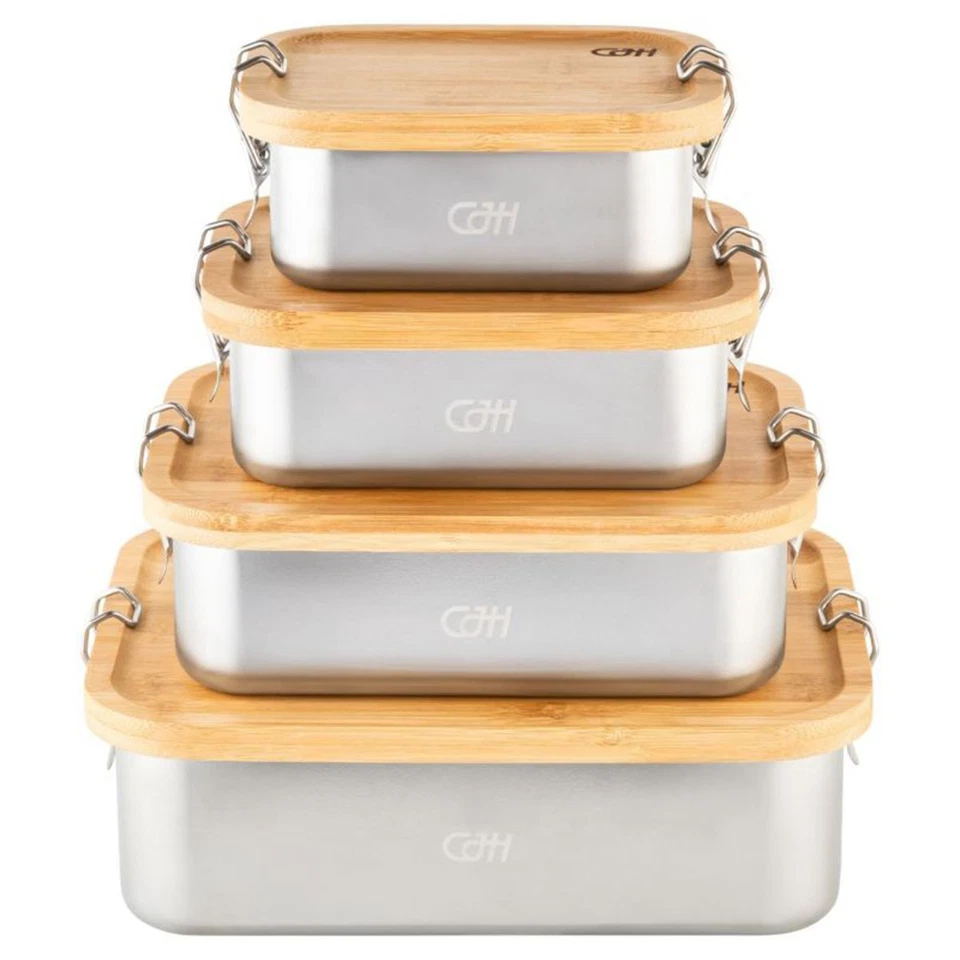 Herbertz Edelstahl Lunch Box Mit Trenner Und Bambus-Deckel - XL - Bild 2 von 2